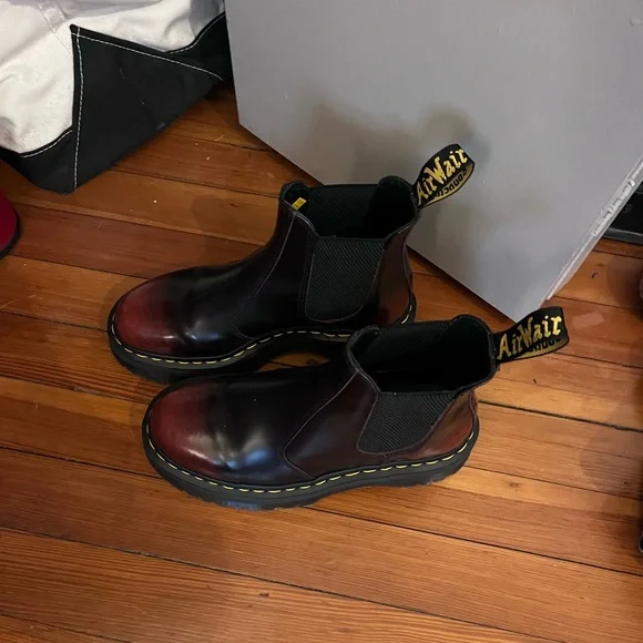Dr. Martens Burgundy Chelsea Boots - Picture 2 of 5
